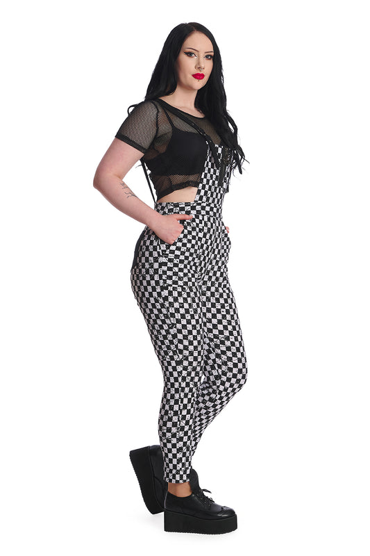 Banned Alternative Strak Checkerboard Playsuit