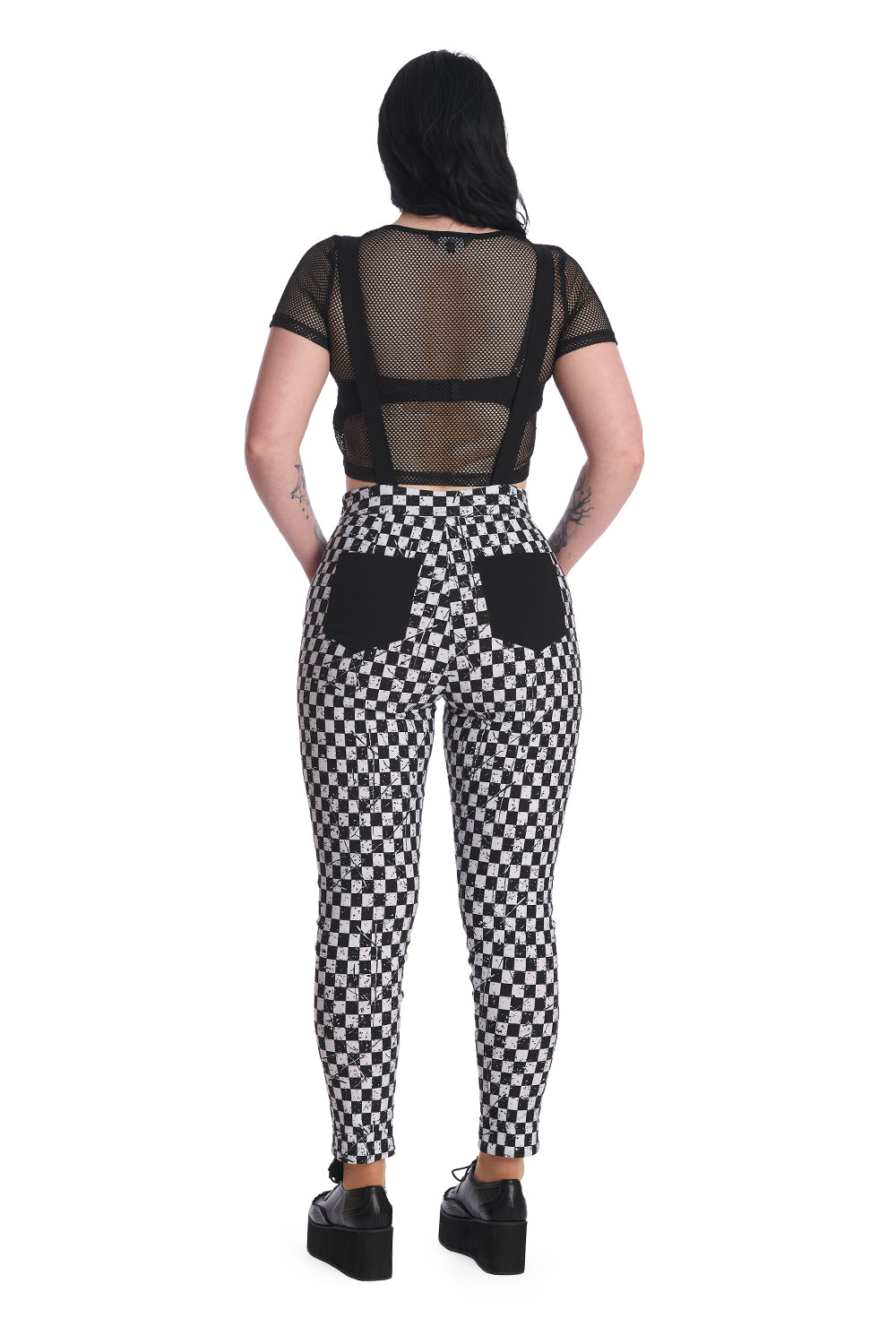 Banned Alternative Strak Checkerboard Playsuit