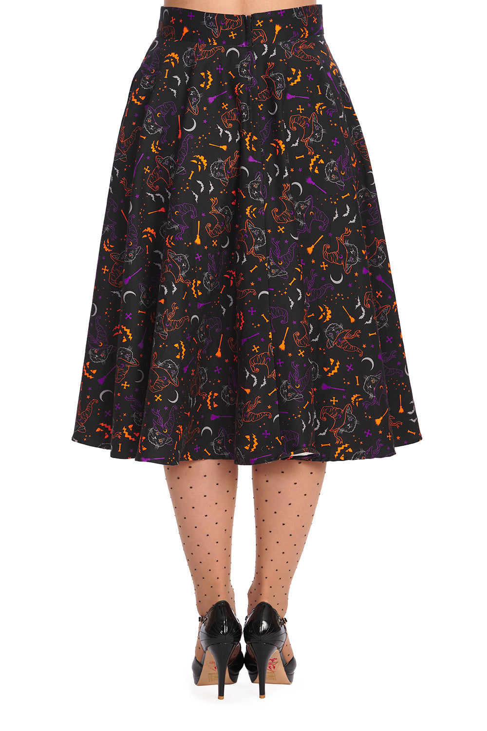 Banned Alternative All Hallows Cat Swing Skirt