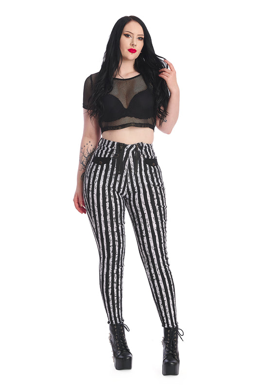 Banned Alternative Vibrant Stripe High Waist Trousers