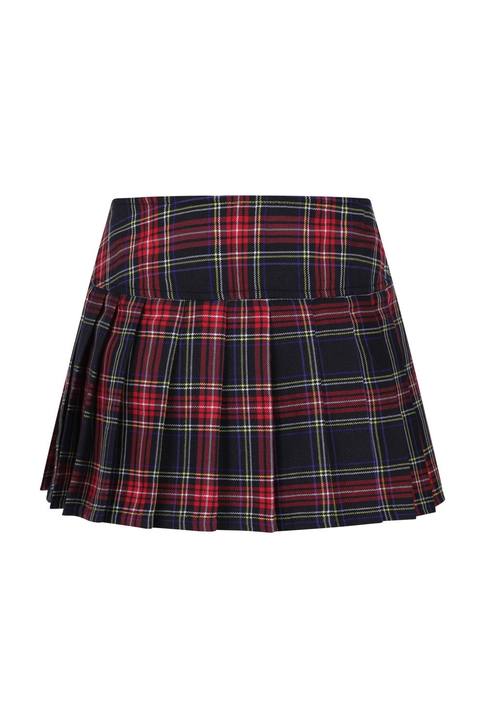 Banned Alternative Black/Tartan Orange Darkdoll Mini Skirt