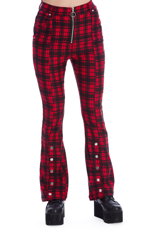 Banned Alternative TARTAN NIGHT FLARE TROUSER
