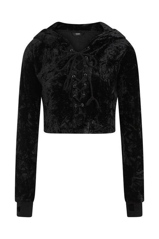 Banned Alternative BIG CRUSH CROP  HOODIE