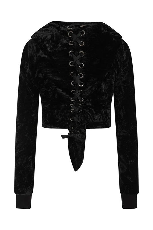 Banned Alternative BIG CRUSH CROP  HOODIE
