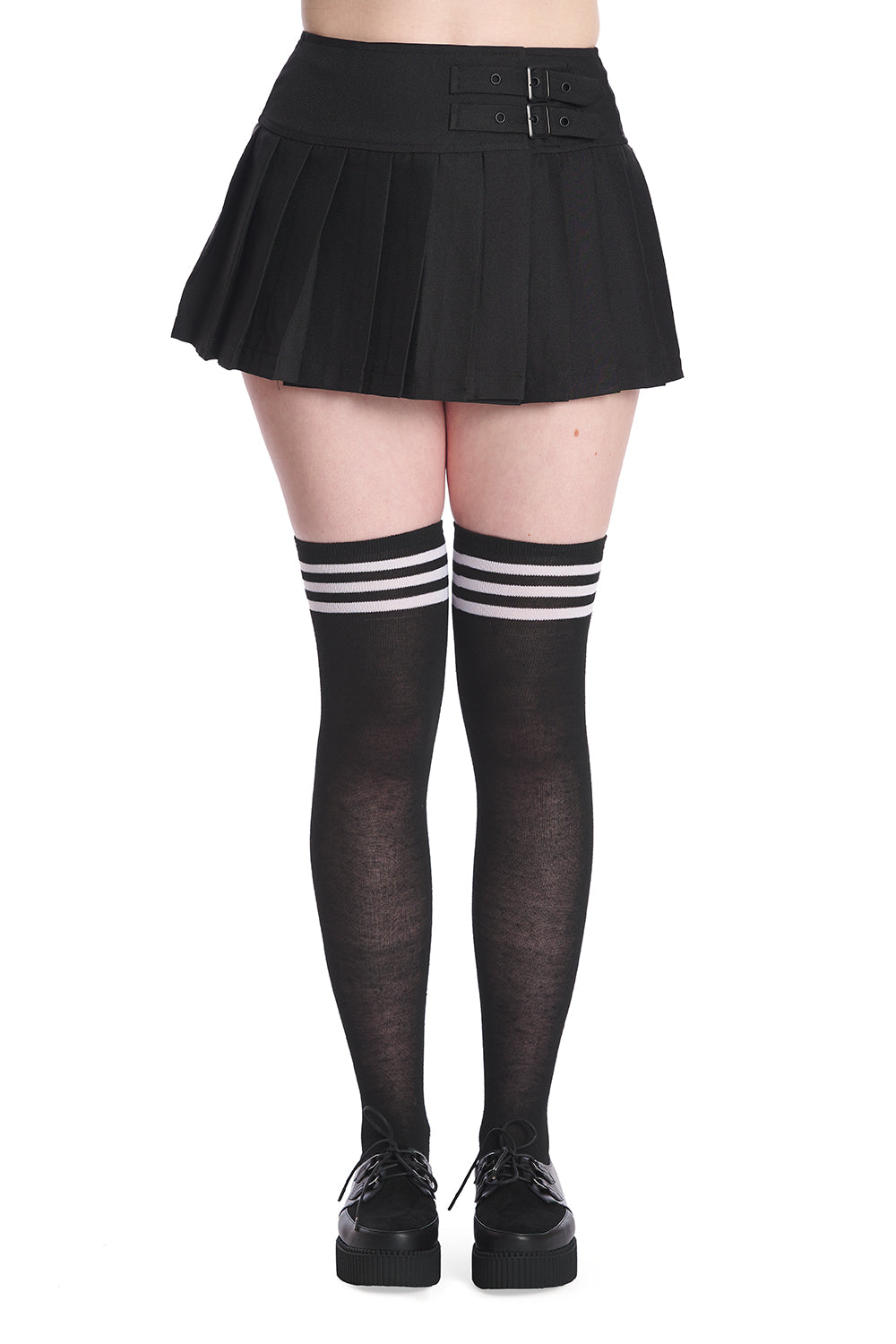 Banned Alternative Black/Black Orange Darkdoll Mini Skirt