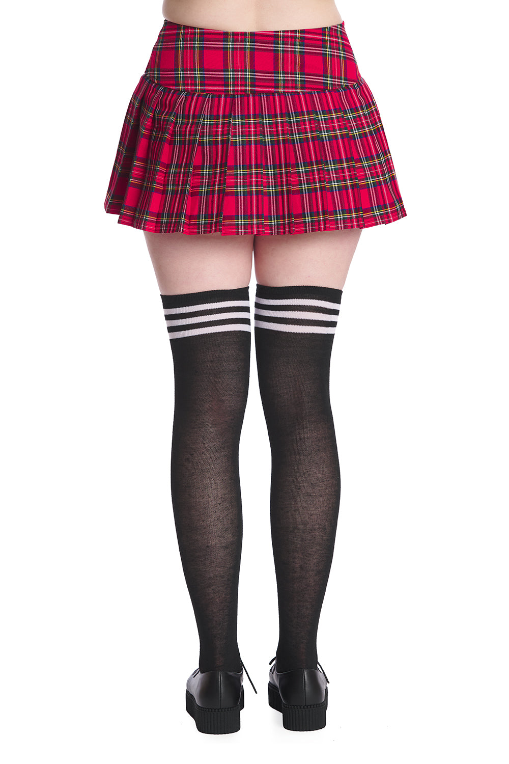 Banned Alternative Red Tartan Orange Darkdoll Mini Skirt