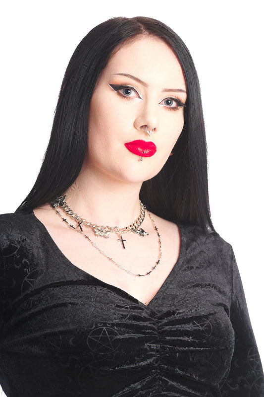 Banned Alternative PREY BIRD STACKED NECKLACE