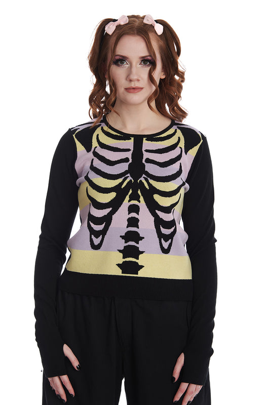 Banned Alternative NANA SKELETON STRIPED JUMPER