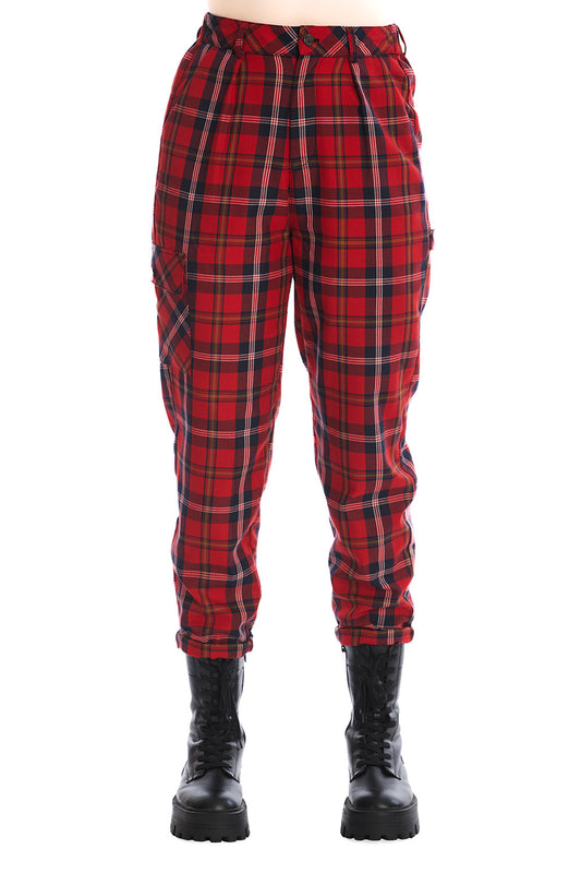 Banned Alternative NORVAL TAPERED TARTAN TROUSERS