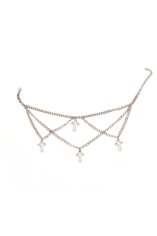Banned Alternative SILVER CROSS NECKLACE