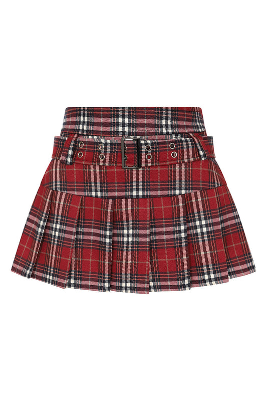 Banned Alternative Burgundy Just A Girl Mini Skirt