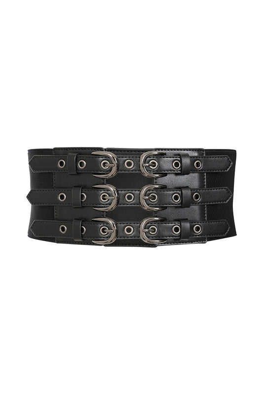 Banned Alternative Black Mourning Wrap Belt