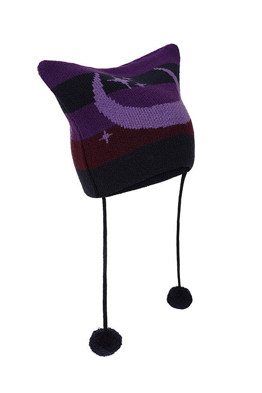 Banned Alternative Wraith Striped Beanie Hat