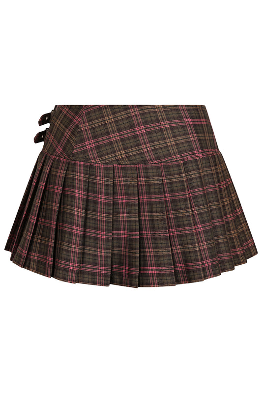 Banned Alternative Pink/Brown Orange Darkdoll Mini Skirt