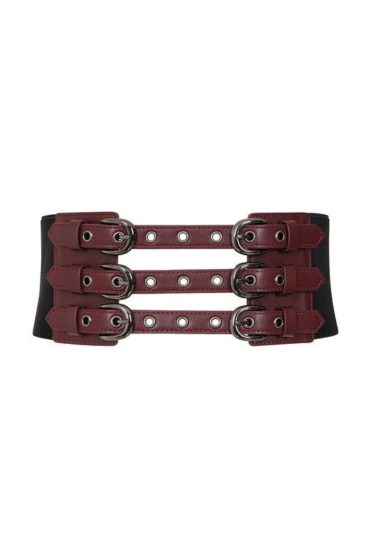 Banned Alternative Burgundy Mourning Wrap Belt