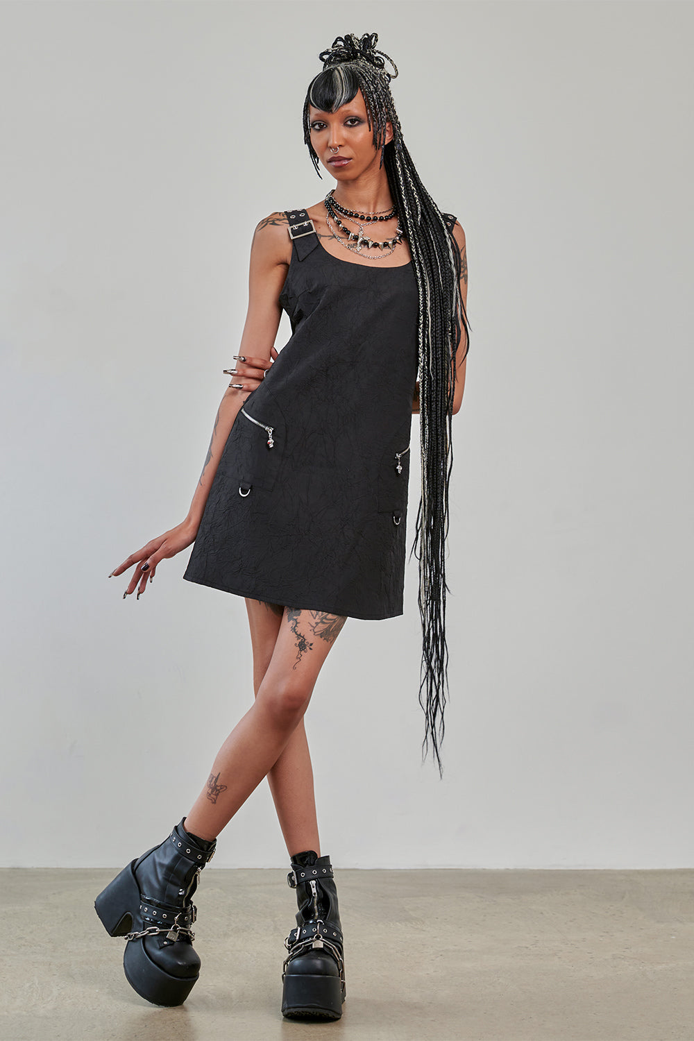 Banned Alternative Black No Rules Black Buckle Dress