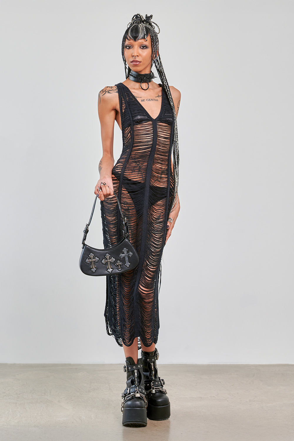 Banned Alternative Midnight Threads Dress Black