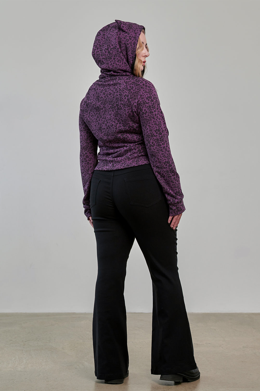 Banned Alternative Purple/Leopard Vampire Kitty Hoodie