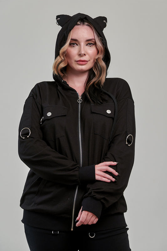 Banned Alternative Black Neo Noir Hoodie