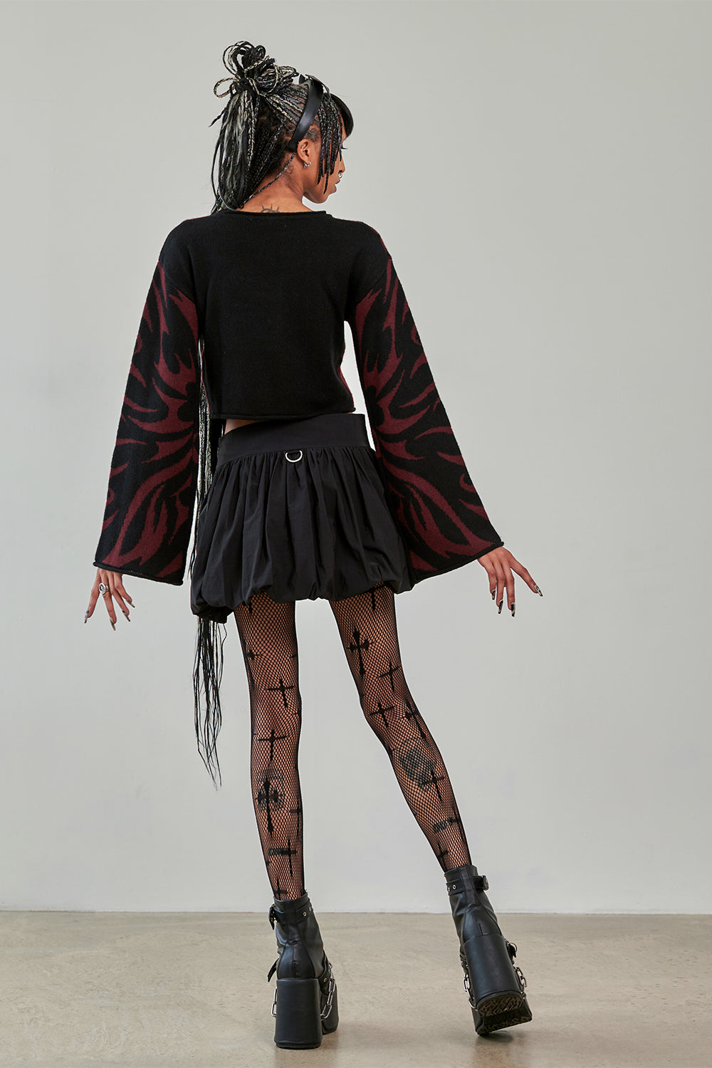 Banned Alternative Black/Burgundy Toxic Love Jumper