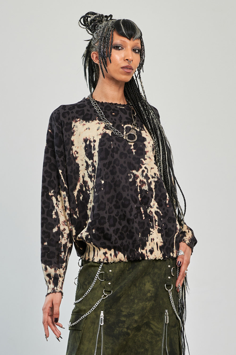 Banned Alternative Black Bleach Storm Jumper