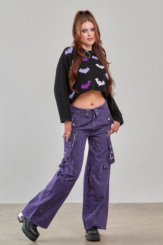 Banned Alternative Purple Candy Strap Trousers