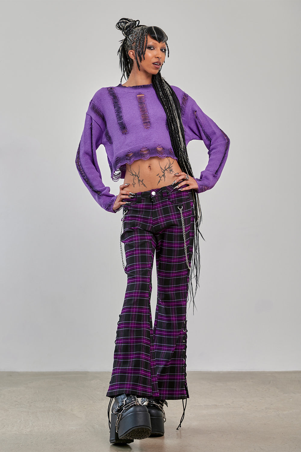 Banned Alternative Purple Scarlett Vixen Trousers