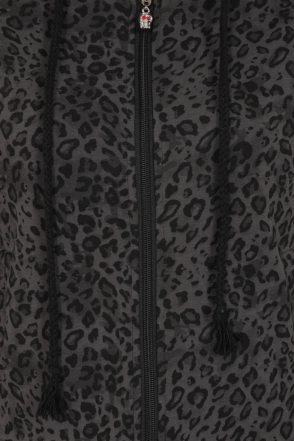 Banned Alternative Grey/Leopard Vampire Kitty Hoodie