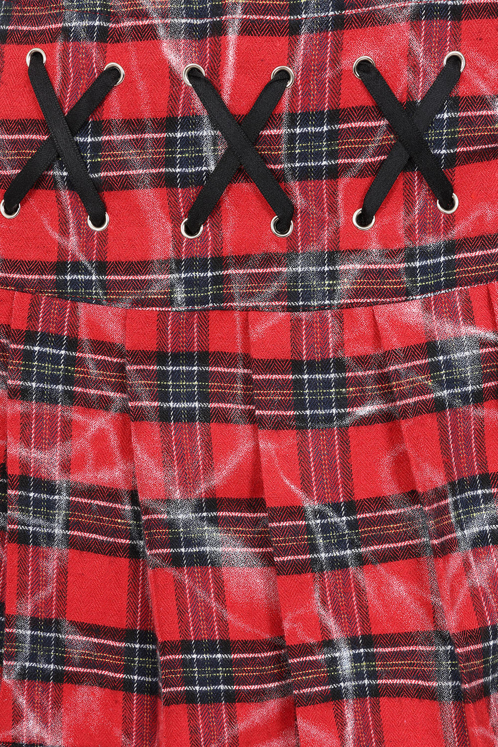 Banned Alternative Red Riot Pleats Mini Skirt