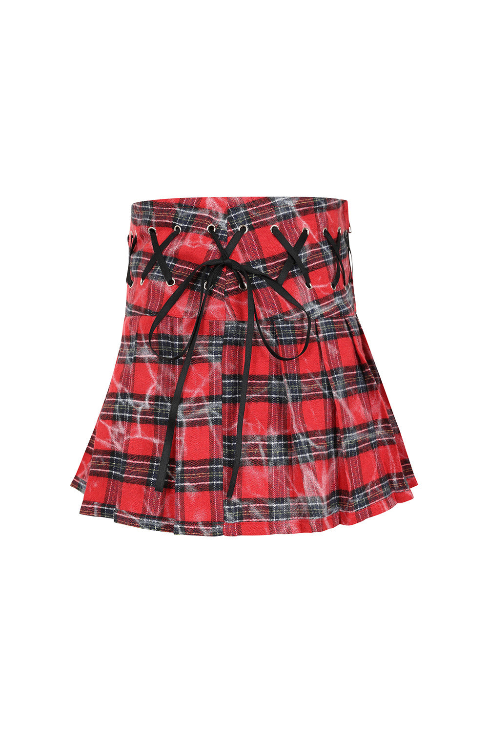 Banned Alternative Red Riot Pleats Mini Skirt