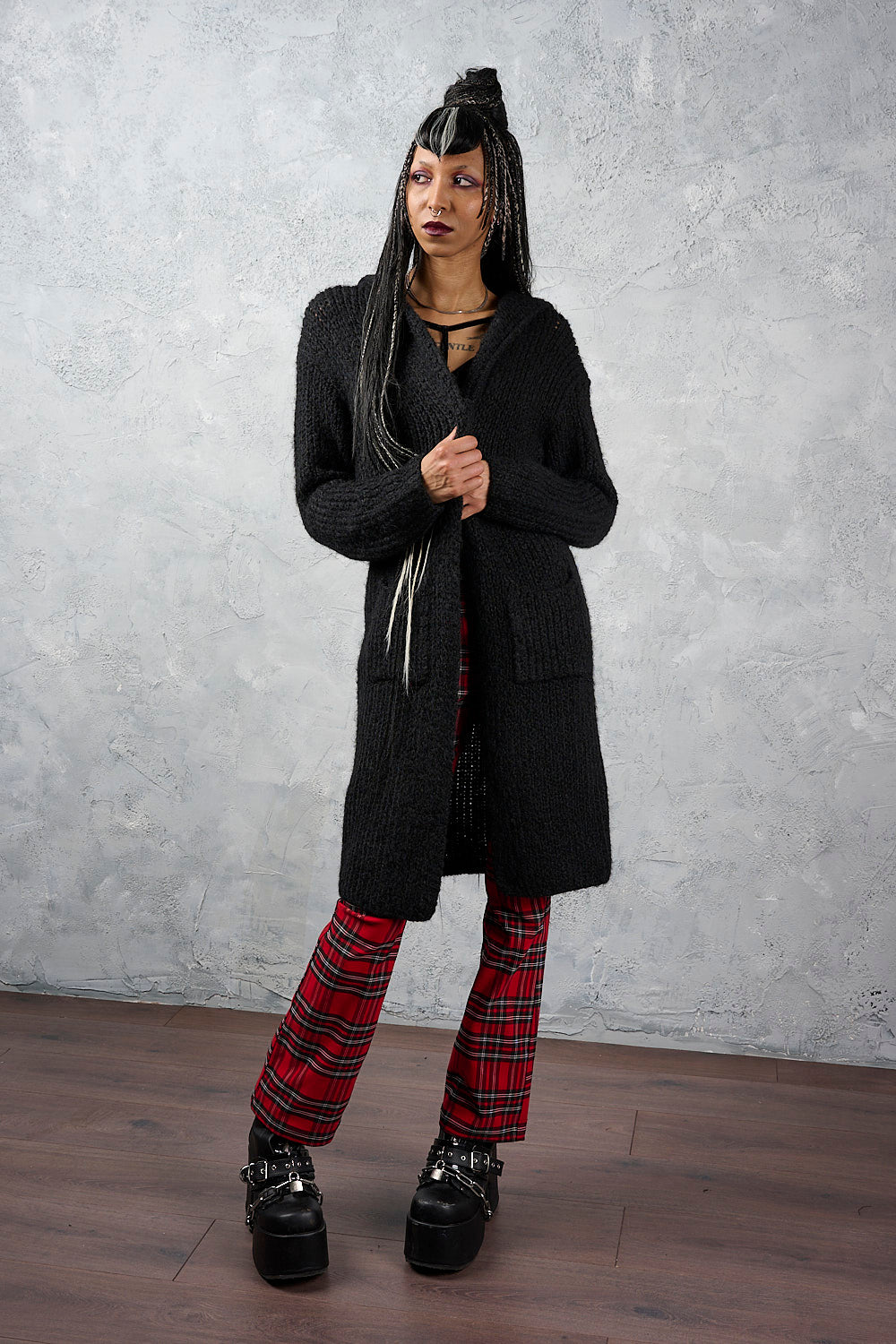 Banned Alternative Black Blackmoor Long Knit Cardigan