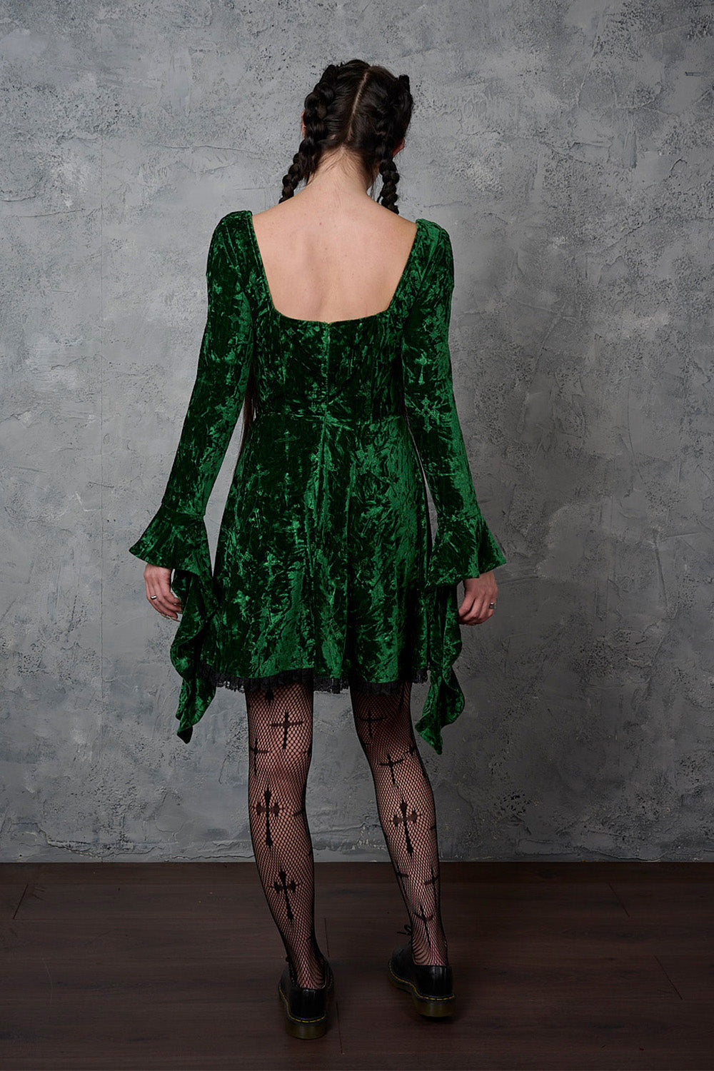 Banned Alternative Green Sanctum Velvet Dress