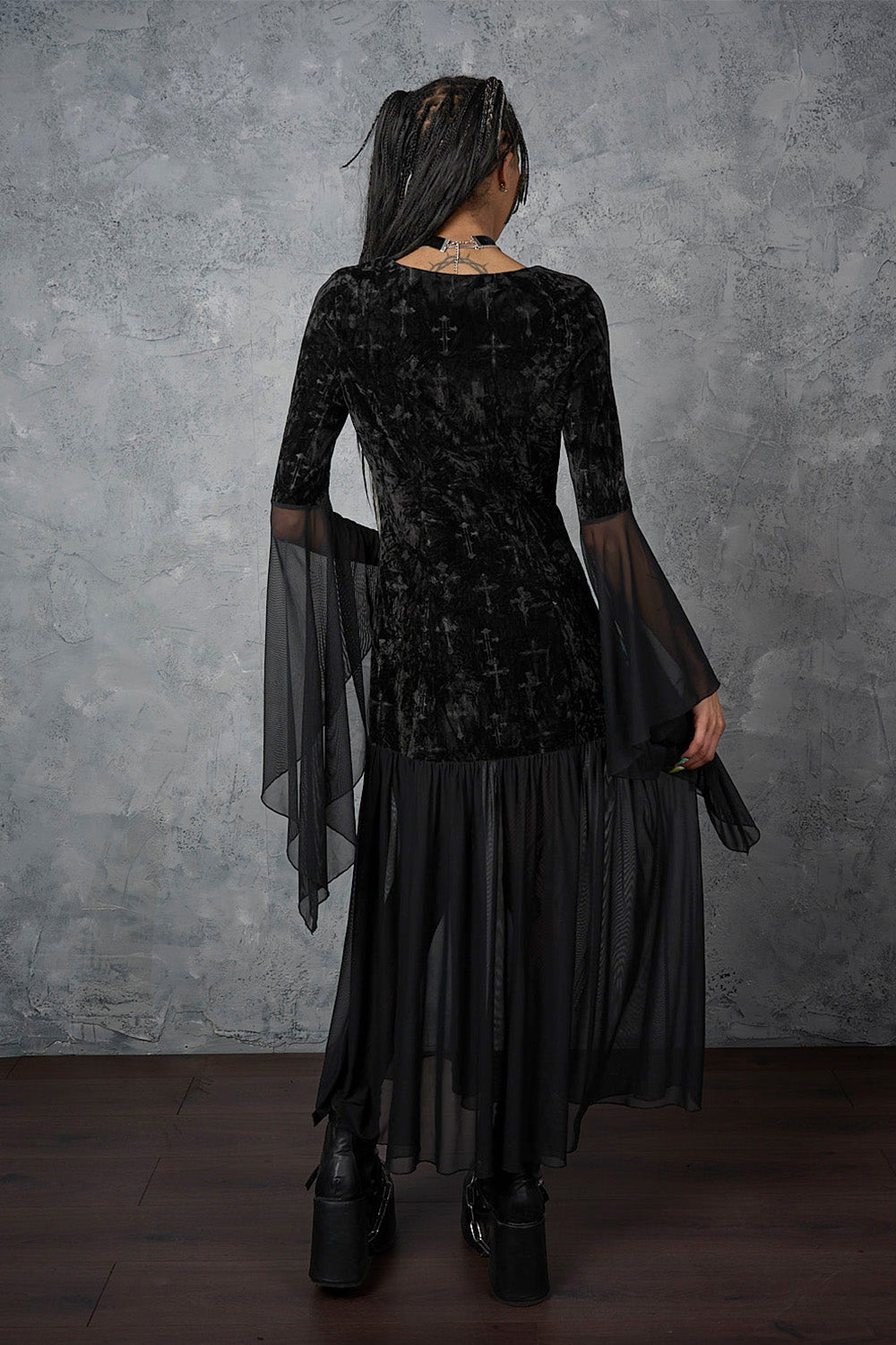 Banned Alternative Black Velarium Nocturne  Velvet Dress