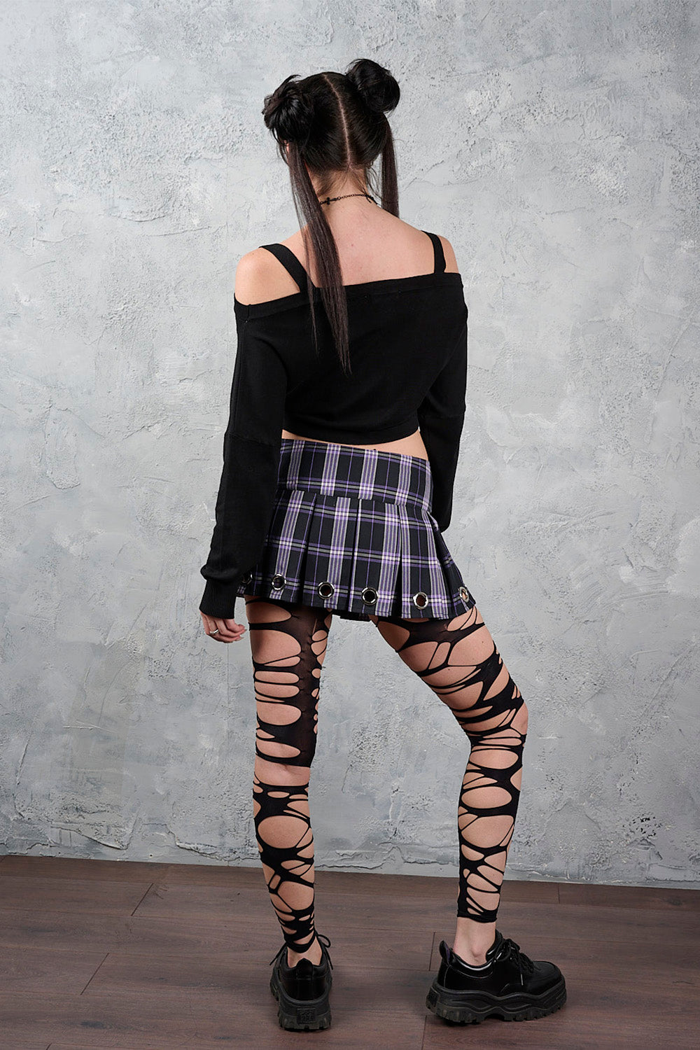 Banned Alternative Black/Purple Phoenix Skirt