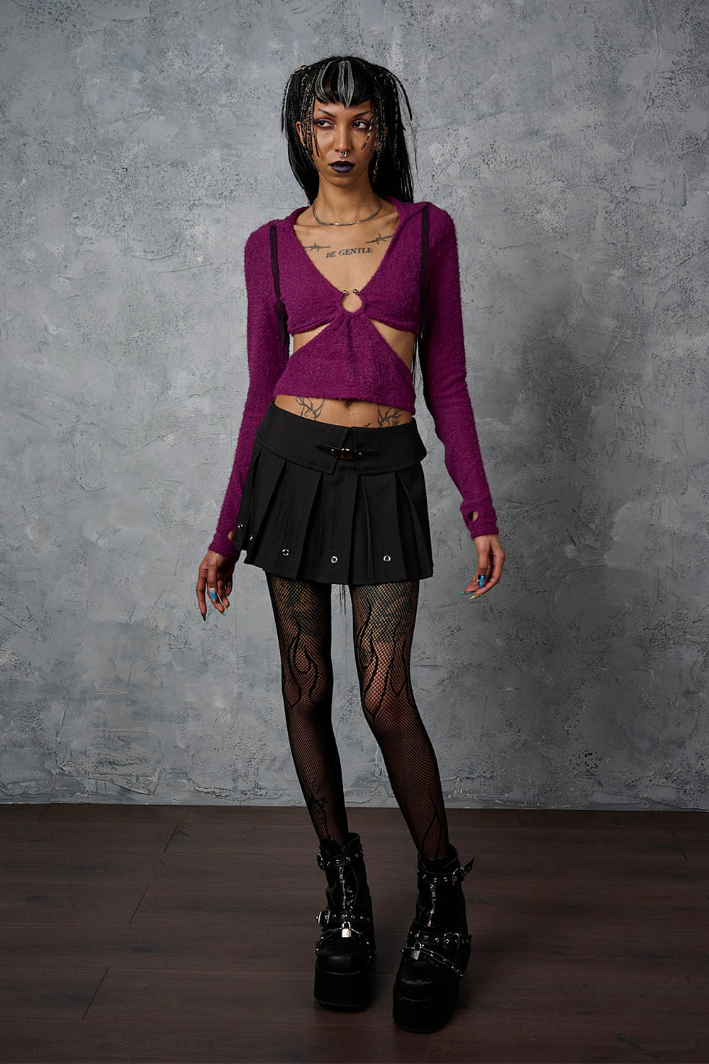 Banned Alternative Black Hall Pass Heartbreaker Skirt