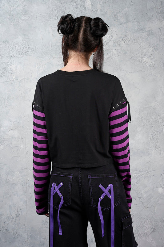 Banned Alternative Black/Purple My Heart Hacker Top