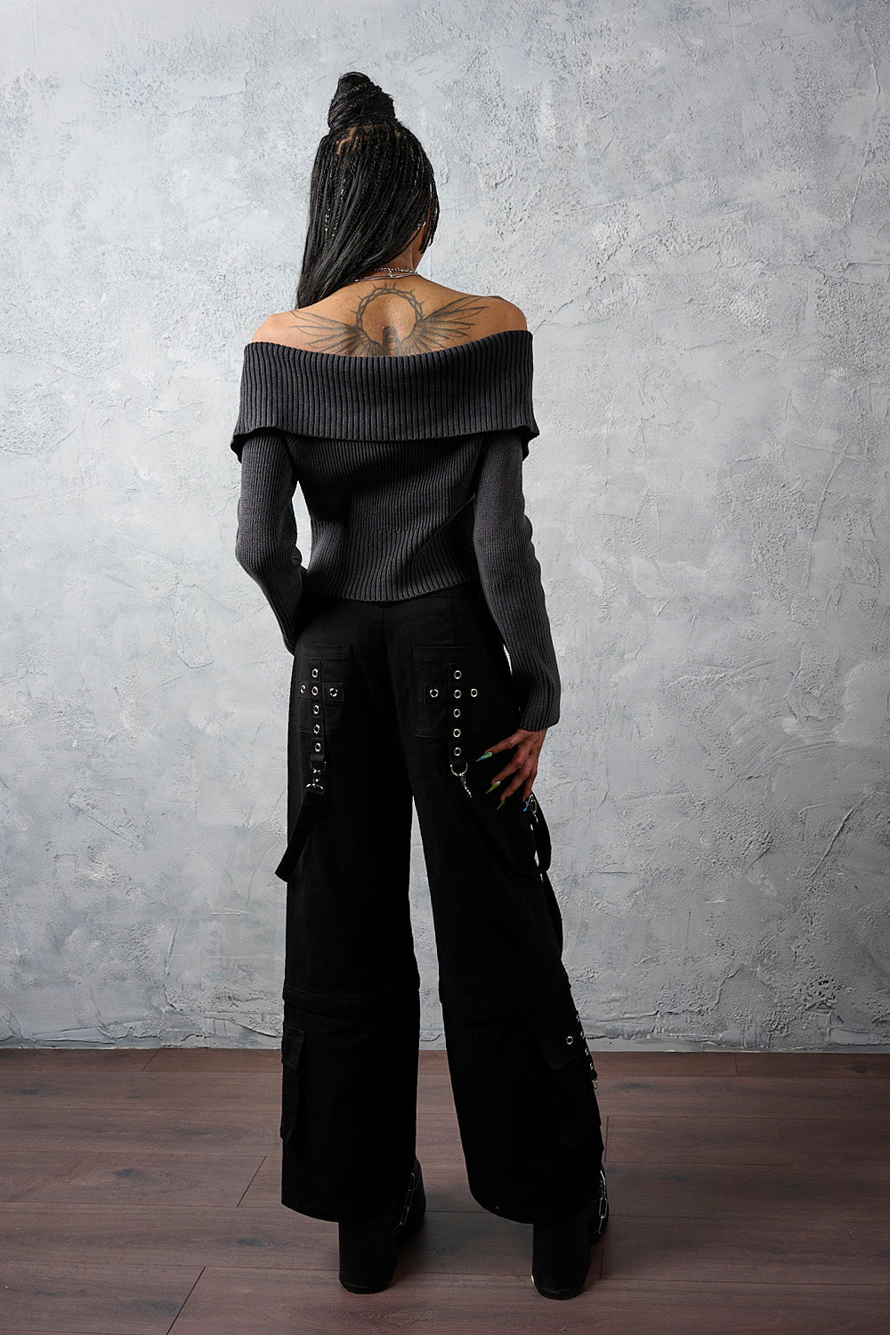 Banned Alternative Black Dropzone Trousers