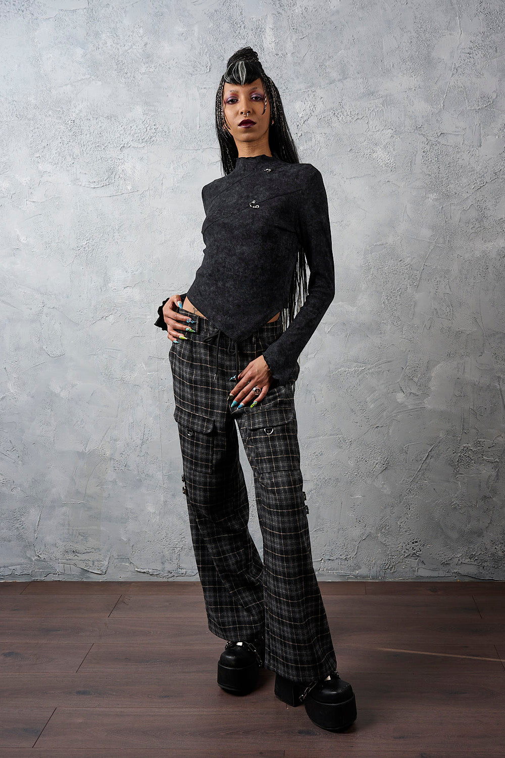 Banned Alternative Black/White Checkpoint Chaos Trousers