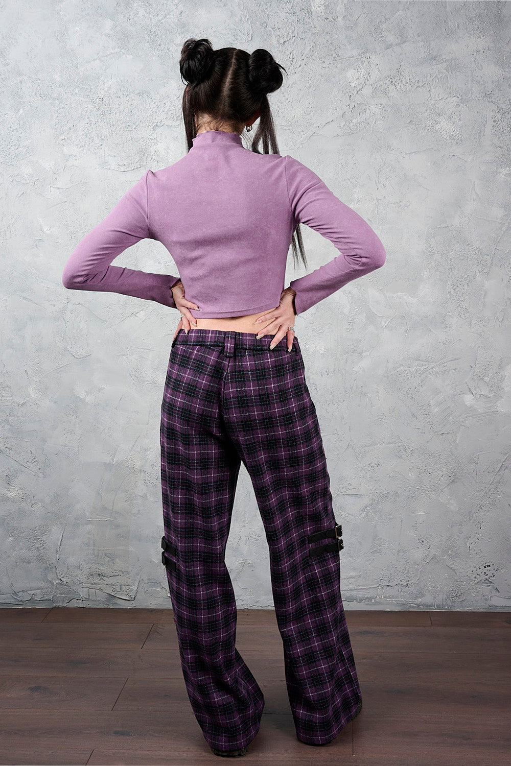 Banned Alternative Black/Purple Checkpoint Chaos Trousers