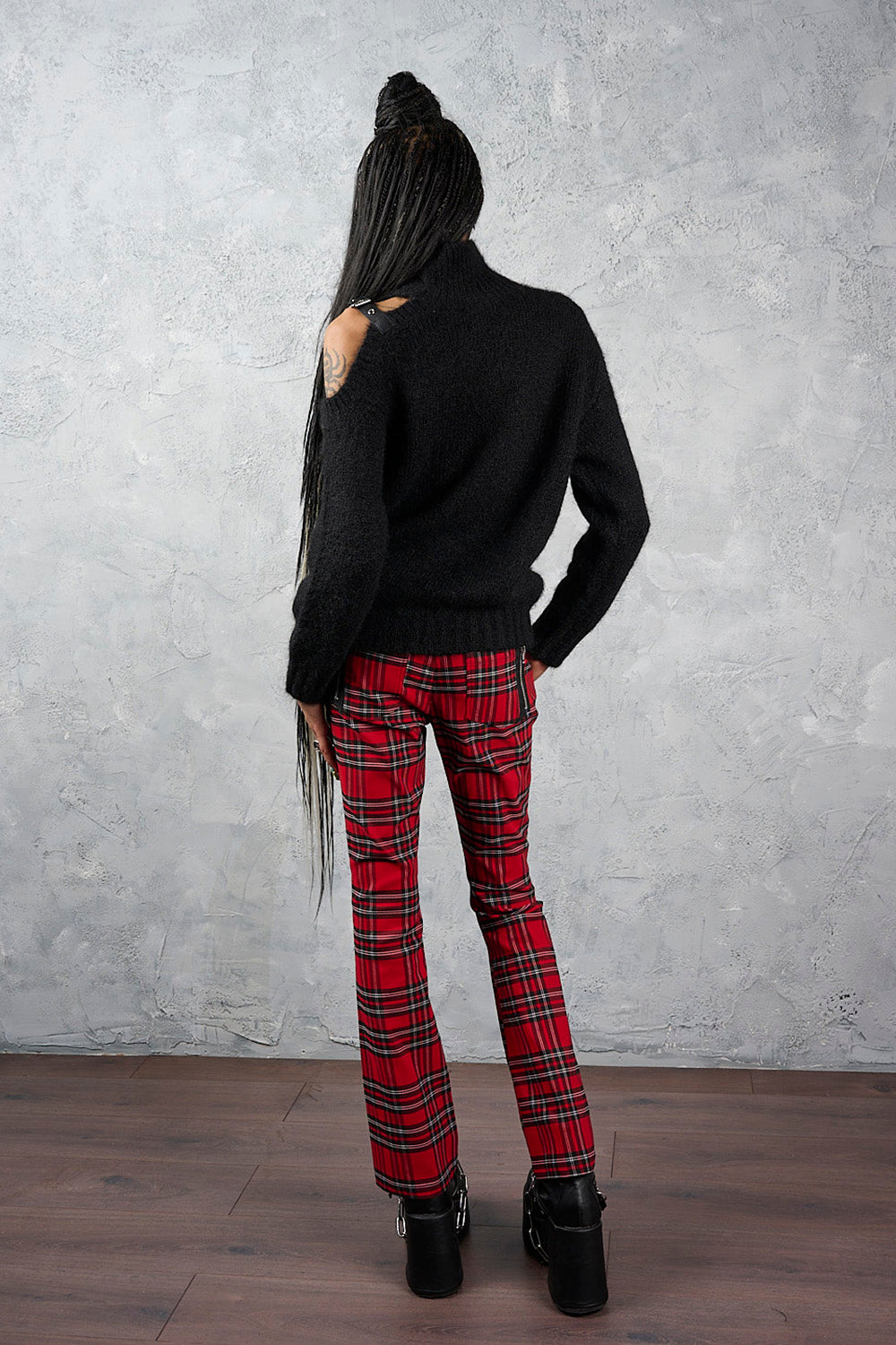 Banned Alternative Red Velarium Mid-rise Trousers