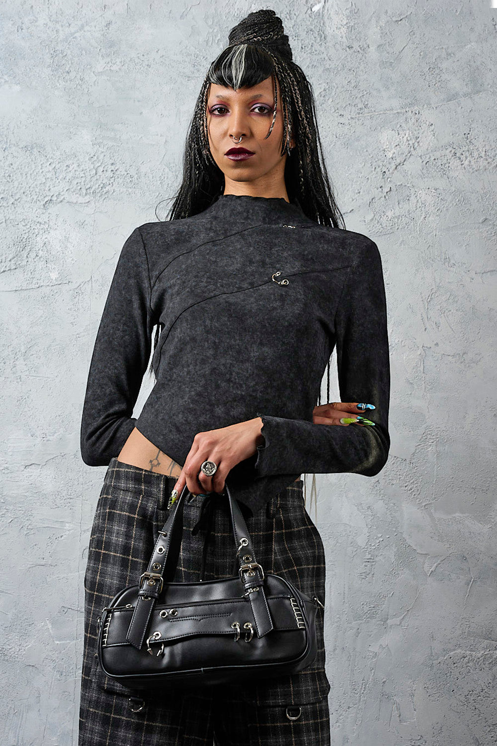 Banned Alternative Black Night Circuit Shoulder Bag