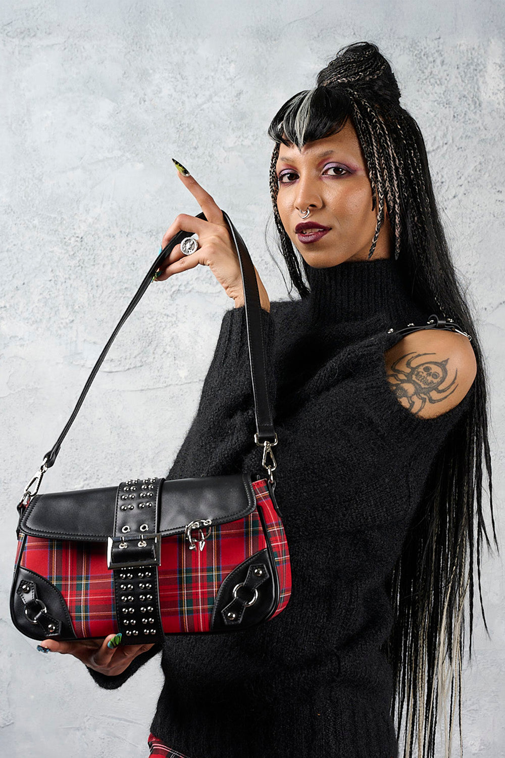 Banned Alternative Red Disorder Tartan Bag