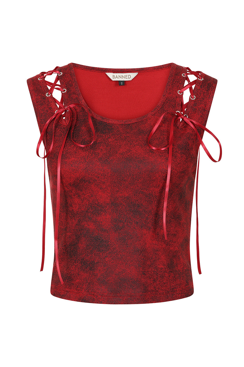 Banned Alternative Red Banned Rogue Ribbon Top