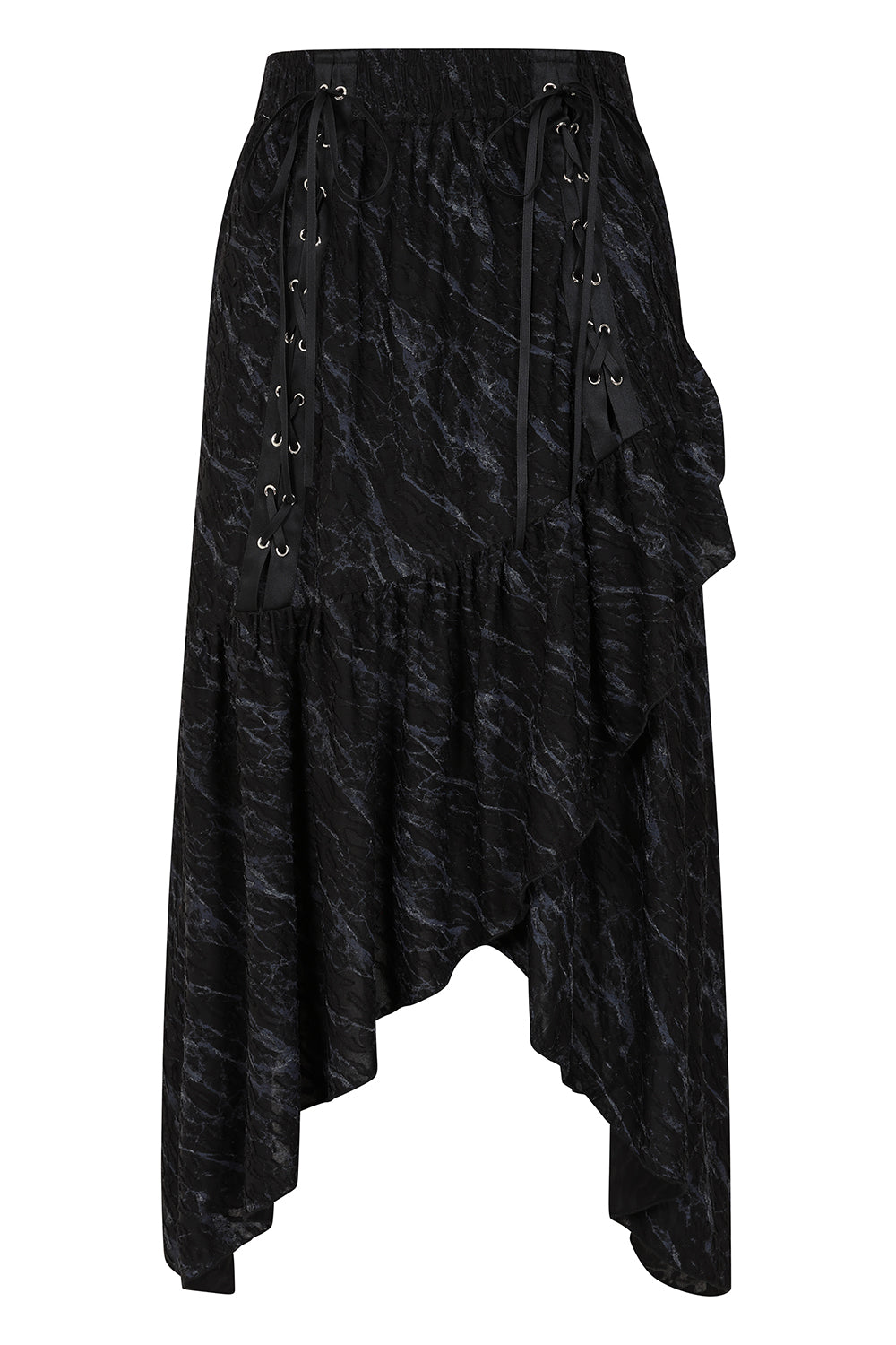 Banned Alternative Black Dark Angel Lace Up Skirt
