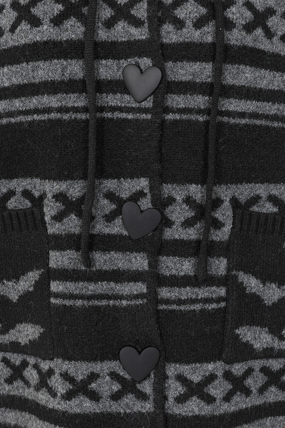 Banned Alternative Black/Grey Punkie Love Knitted Jacket