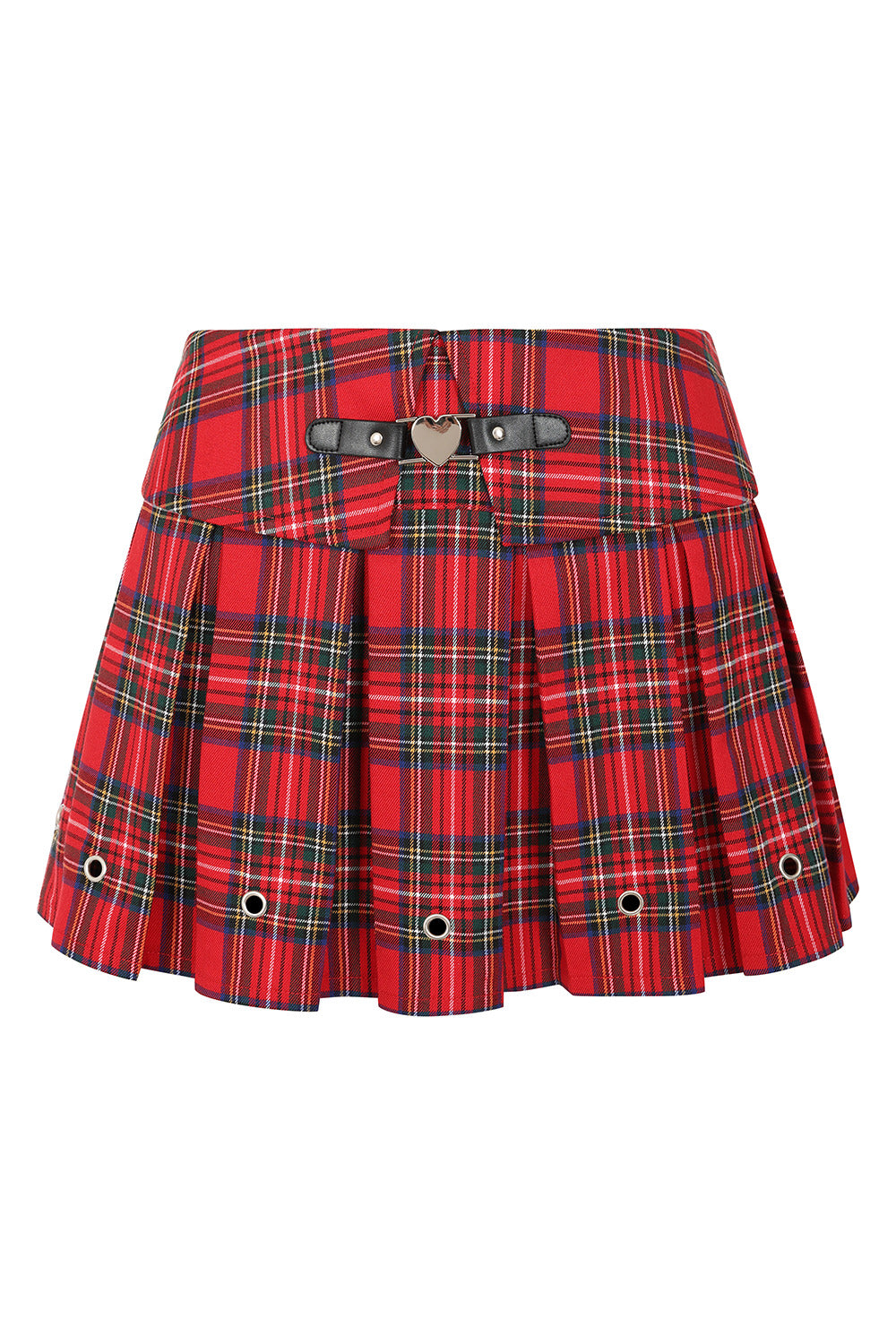Banned Alternative Red Tartan Hall Pass Heartbreaker Skirt