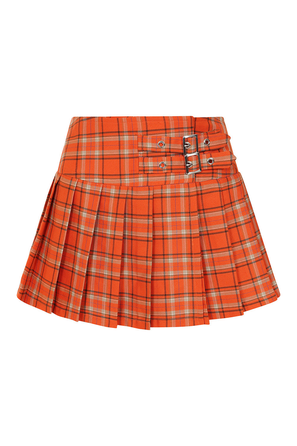 Banned Alternative Orange Tartan Orange Darkdoll Mini Skirt
