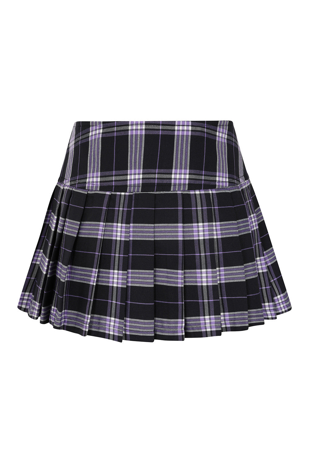 Banned Alternative Purple Tartan Orange Darkdoll Mini Skirt