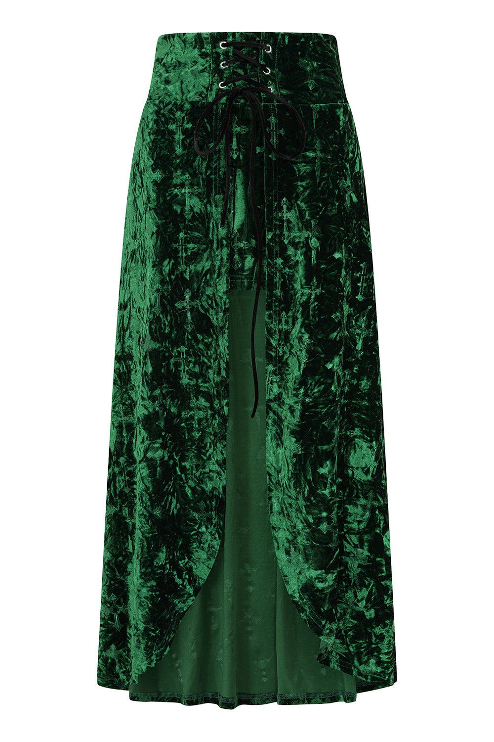 Banned Alternative Green Sanctum Velvet Skirt