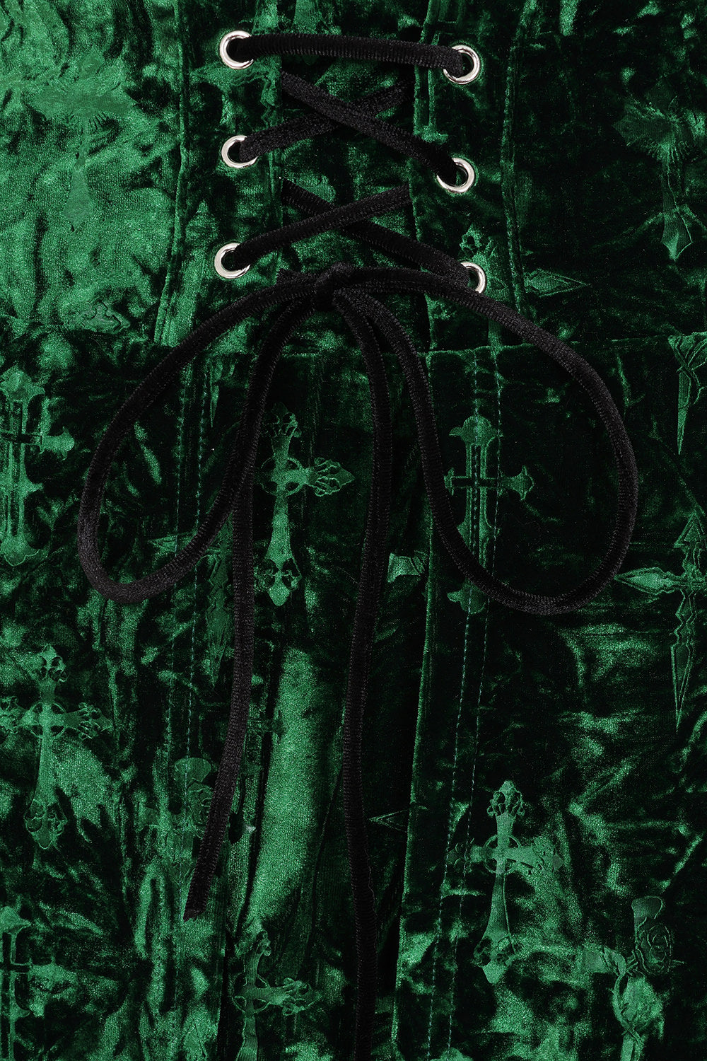 Banned Alternative Green Sanctum Velvet Skirt